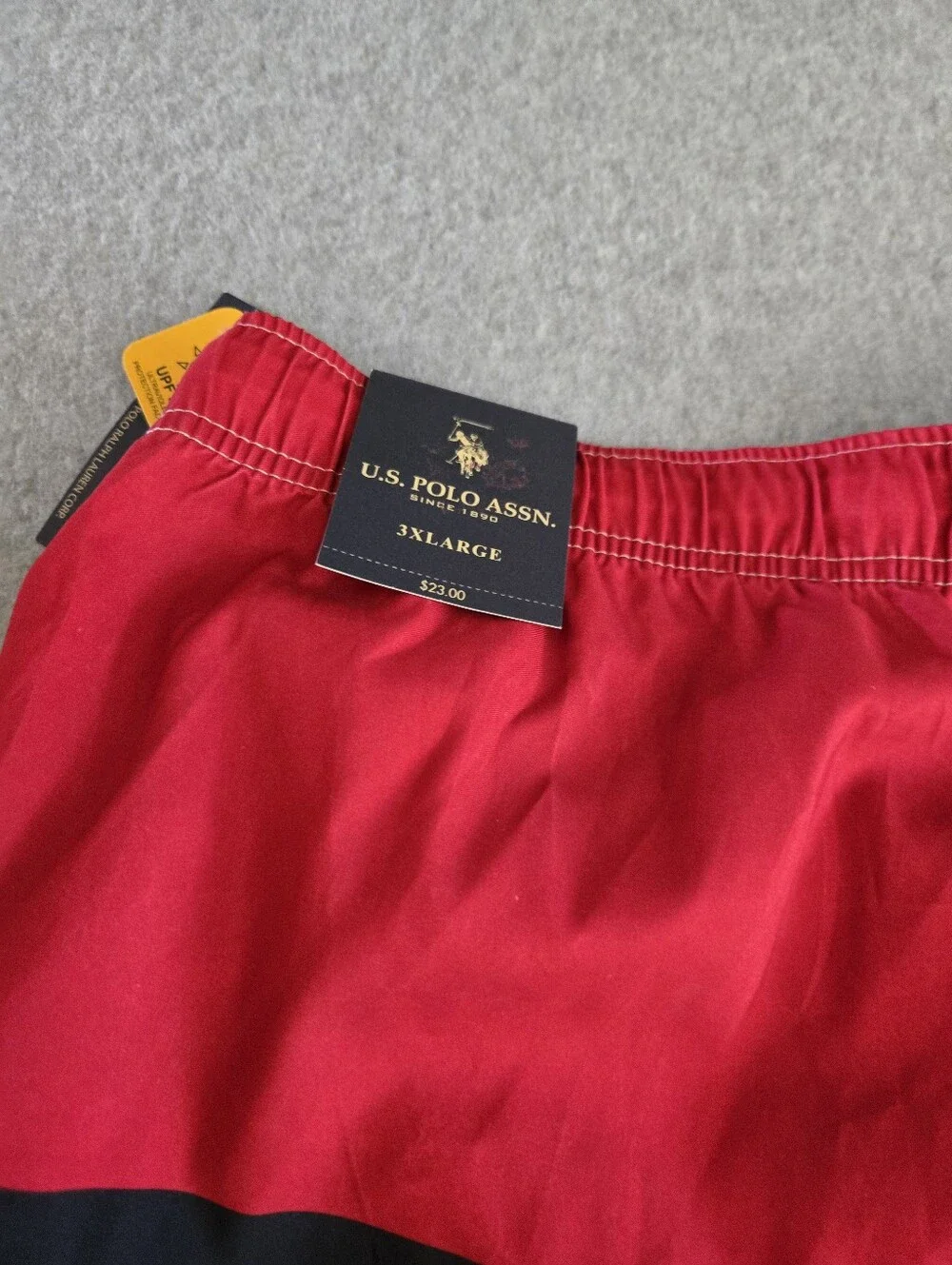 U.S. Polo Assn. - Red / White / Blue Lined Swim Suit Board Shorts - Men 3XL